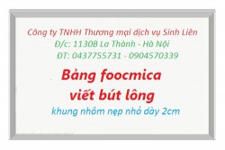 Bảng fooc khung nhôm nẹp nhỏ KT: 80x120cm
