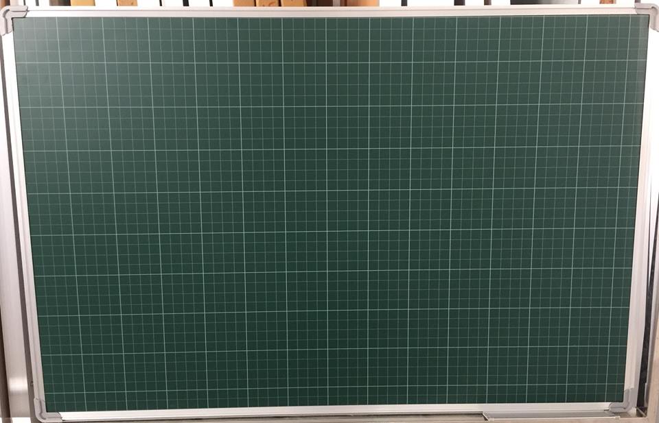 Bảng từ xanh khung nhôm nẹp nhỏ treo tường kẻ ô ly/kẻ ô mờ viết phấn cho lớp học