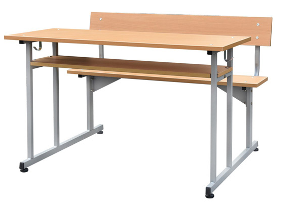 Bàn học sinh liền ghế cấp 1 Hòa Phát khung sắt mặt gỗ BHS103A