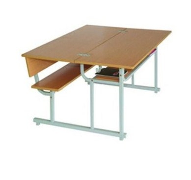 Bộ bàn ghế học sinh bán trú tiểu học Hòa Phát khung sắt mặt gỗ BBT102B