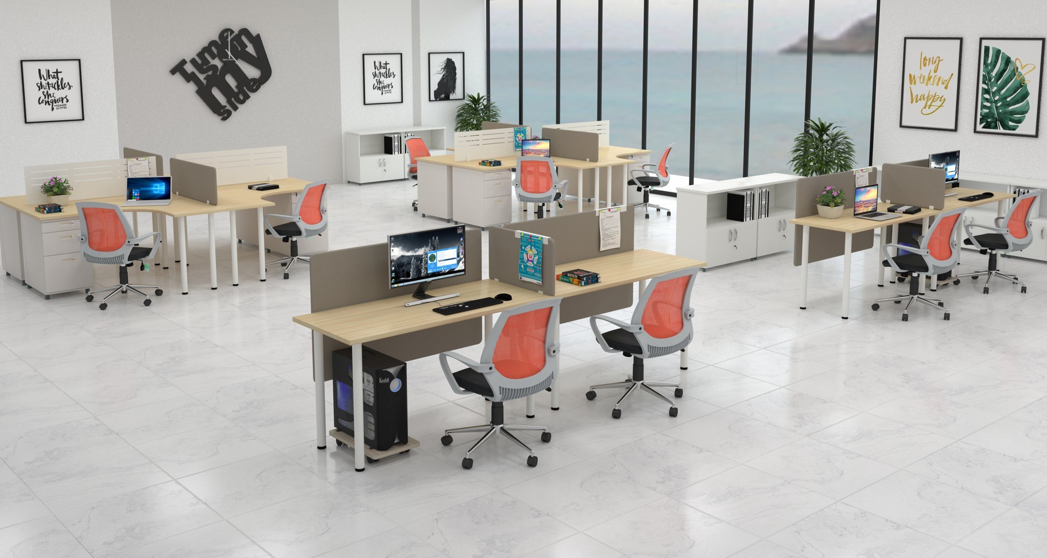 Bàn làm việc chân sắt trụ mặt gỗ NT190 BCT12/BCT14/BCT16/BCT18