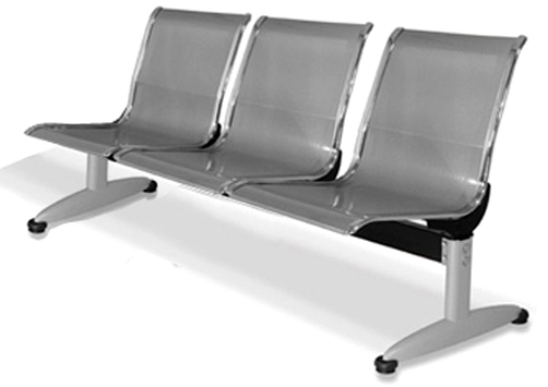 Ghế băng 3 chỗ ngồi chờ công cộng nội thất 190 mặt thép, chân sơn tĩnh điện GC01S-3