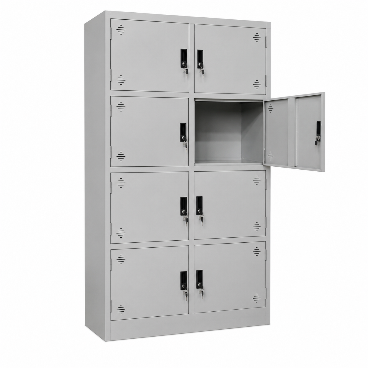Tủ Locker Sắt Văn Phòng 8 Khoang Cánh Mở TU984-2LSL Cao 183cm