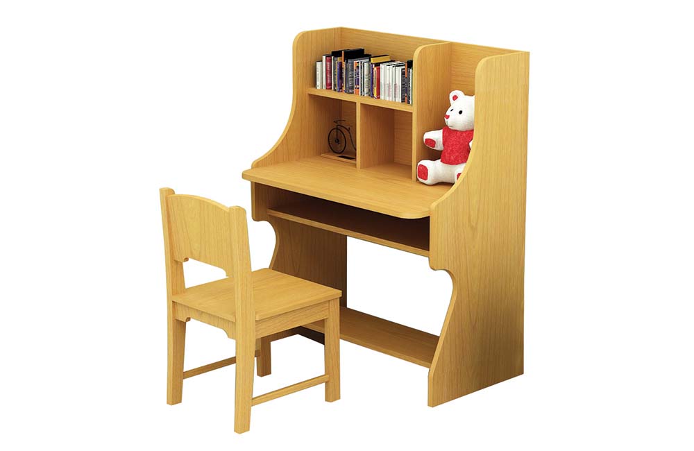 Bộ bàn ghế học sinh hòa phát cho bé liền giá sách bằng gỗ tự nhiên rộng 836cm BHS302