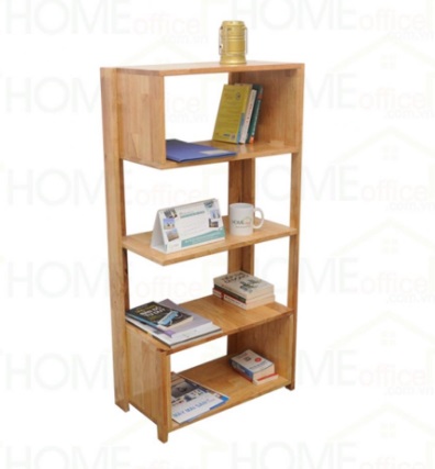 Kê sách gỗ cao su tự nhiên ngăn hộp KSG31