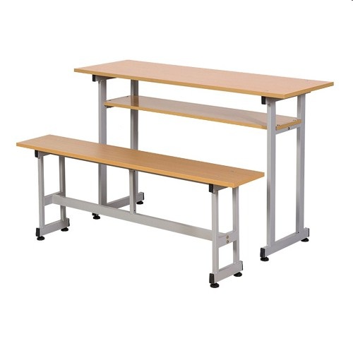 Bộ bàn ghế học sinh sinh viên hòa phát cấp phổ thông khung sắt mặt gỗ BSV101