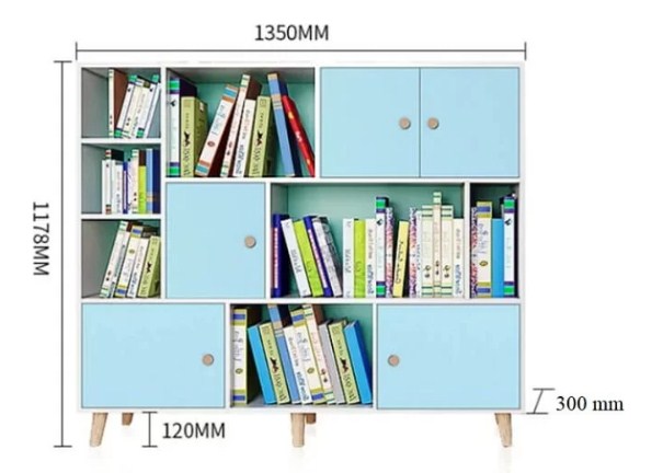 Tủ kệ sách đứng gỗ công nghiệp giá rẻ KSG95