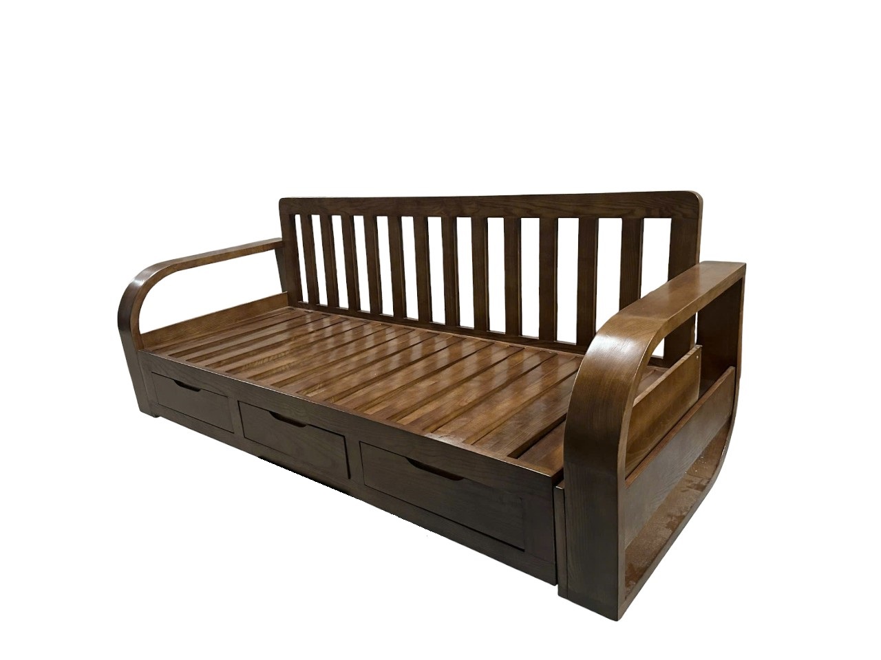 Giường kéo gỗ sồi đa năng thành ghế GGĐN 130x220cm
