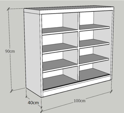 Tủ gỗ công nghiệp 2 cánh trượt để giày dép KĐG72