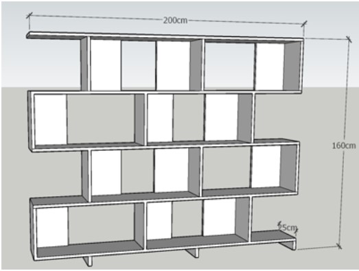 Kệ để sách đứng rộng 2m chân gỗ cao 4 tầng KSG110