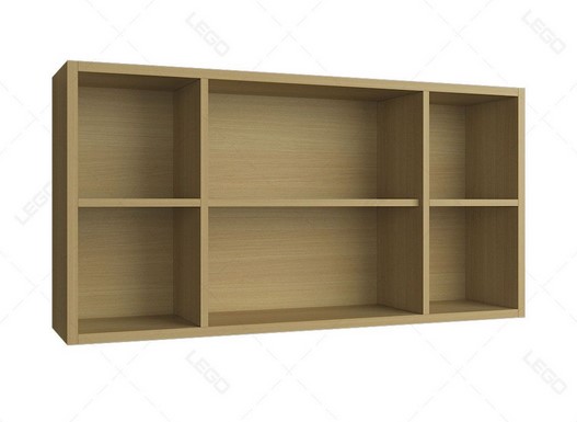 Tủ kệ sách gỗ treo tường trang trí 3 khoang 2 cánh mở KTT21 | Mobile