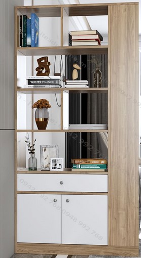 Tủ kệ gỗ đứng để sách và đồ trang trí phòng khách KSG124