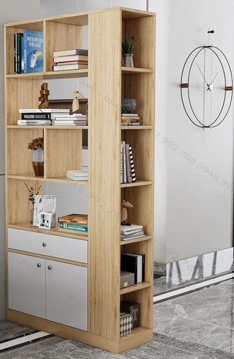 Tủ kệ gỗ đứng để sách và đồ trang trí phòng khách KSG124 | Mobile