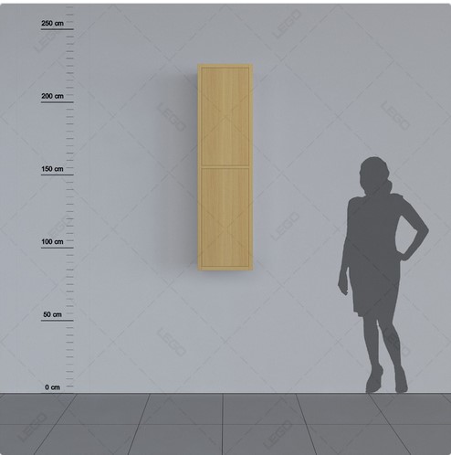Tủ kệ sách gổ 2 khoang cánh mở gắn tường KTT30