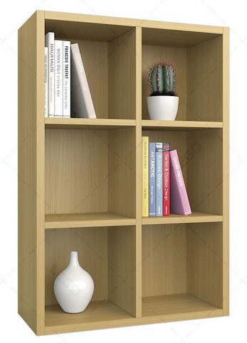Kệ sách gỗ 6 ô ngăn 60cmx90cm treo tường KTT42