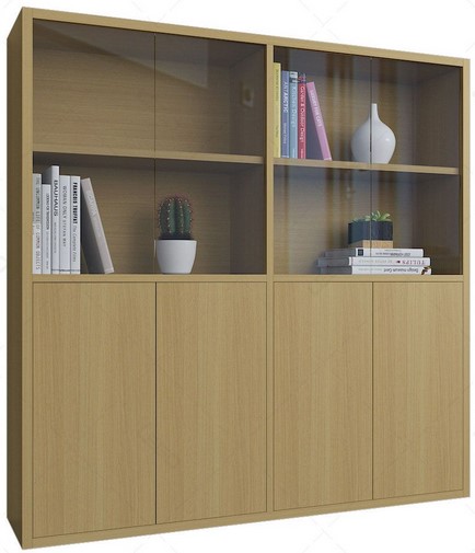 Tủ kệ sách hồ sơ gỗ cánh kính KT:120x120cm KSG164