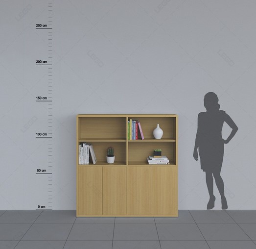Tủ kệ sách hồ sơ gỗ cánh kính KT:120x120cm KSG164