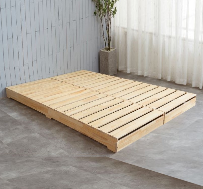 Giường ngủ gỗ hộp pallet 1m8x2m cao 10cm GPL02
