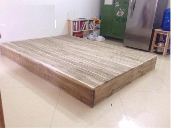 Giường phản hộp kê đệm 1m4x2mx20cm gỗ tự nhiên GPL07