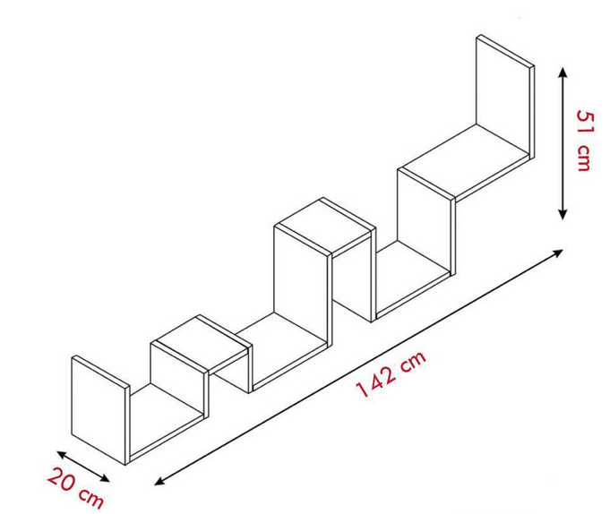 Giá kệ sách hình sóng treo tường để đồ trang trí phòng khách KGT27