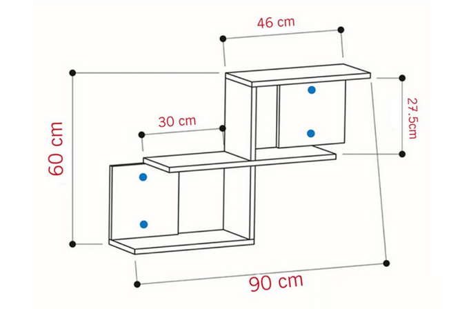 Giá kệ sách gỗ trang trí treo tường nhỏ gọn KGT28