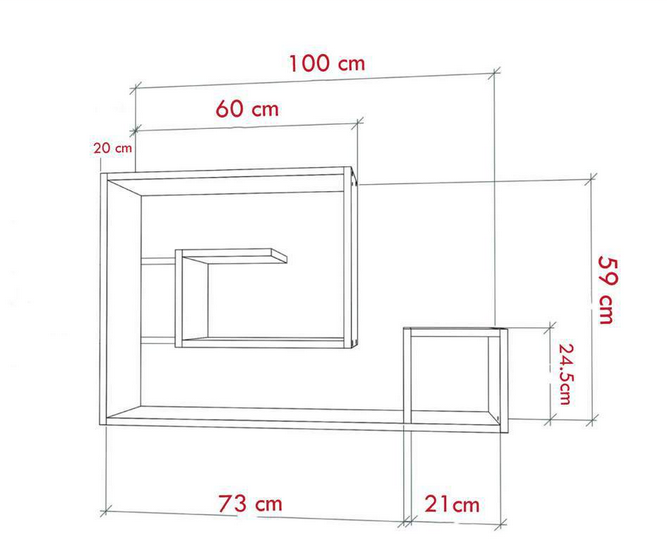 Mẫu kệ giá sách gỗ đẹp trang trí treo tường KGT31