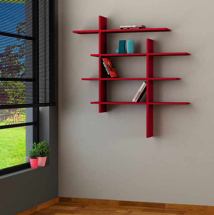Giá kệ đỡ sách hình dấu thăng nhỏ gọn treo tường phong cách hiện đại KGT32