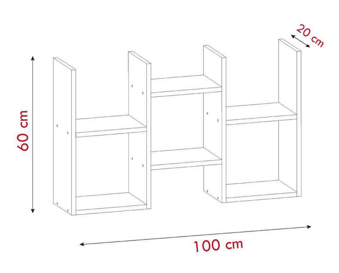 Mẫu giá kệ sách gỗ treo tường chữ U cho học sinh KGT35