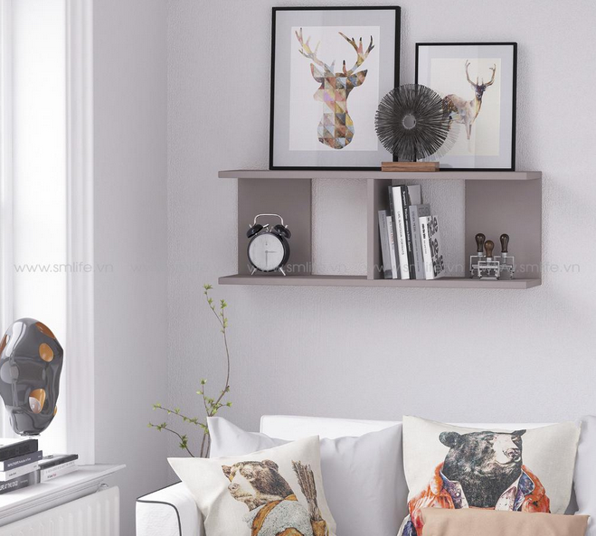 Kệ giá gỗ nhỏ gọn treo tường đơn giản để sách KGT36