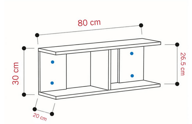 Kệ giá gỗ nhỏ gọn treo tường đơn giản để sách KGT36