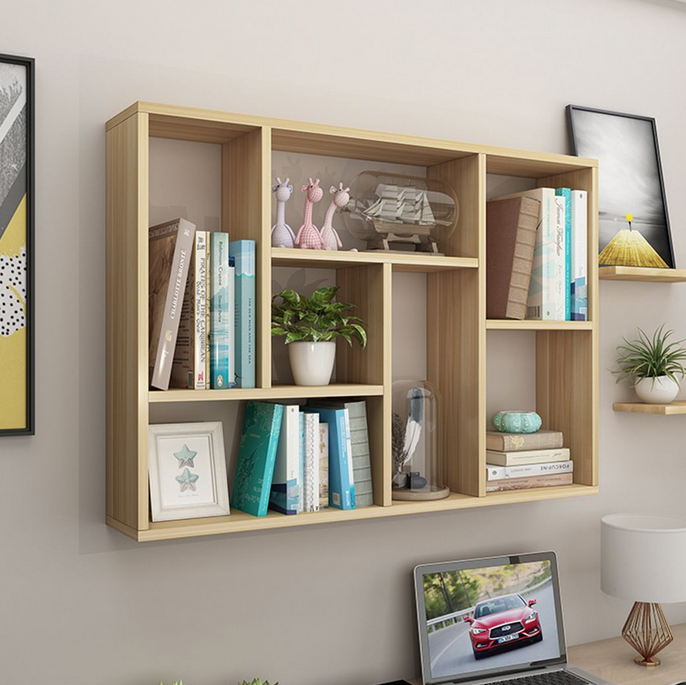 Giá kệ sách treo tường cho học sinh bằng gỗ đẹp mắt KGT37