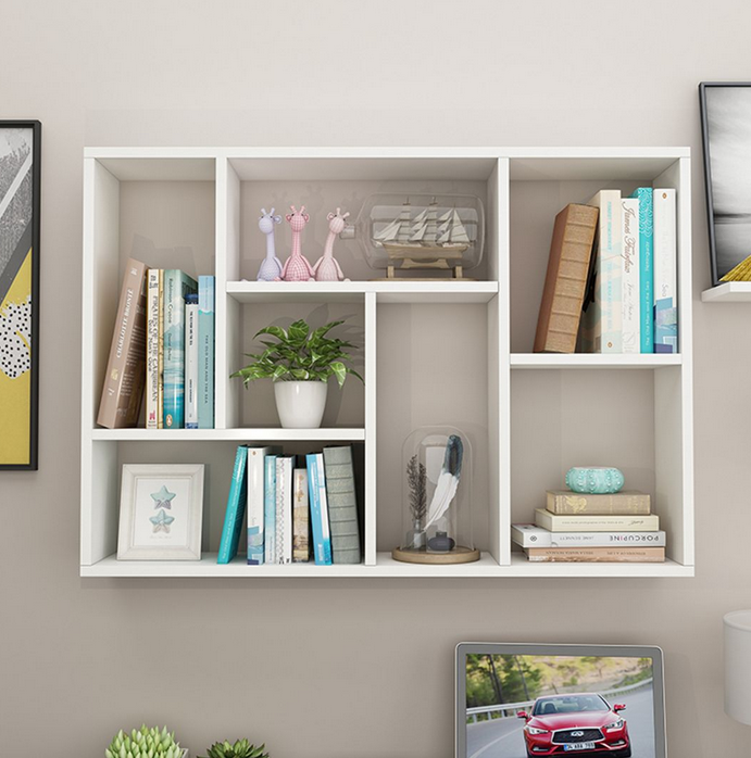 Giá kệ sách treo tường cho học sinh bằng gỗ đẹp mắt KGT37