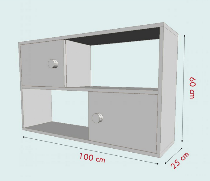 Tủ giá sách treo tường bằng gỗ công nghiệp kiểu dáng hiện đại KGT39