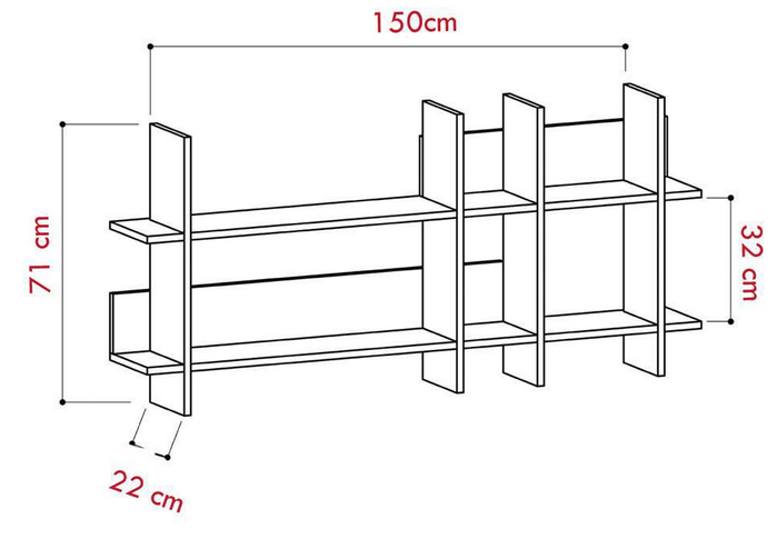 Giá kệ gỗ lưu trữ sách treo tường cho học sinh KGT43