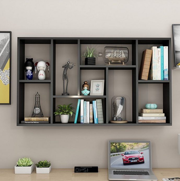 Giá kệ sách gỗ nhiều khoang treo tường giá rẻ cho học sinh sinh viên KGT47