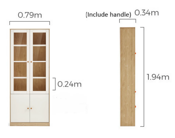 Mẫu tủ kệ sách đứng gỗ công nghiệp cánh kính mở KGĐ18