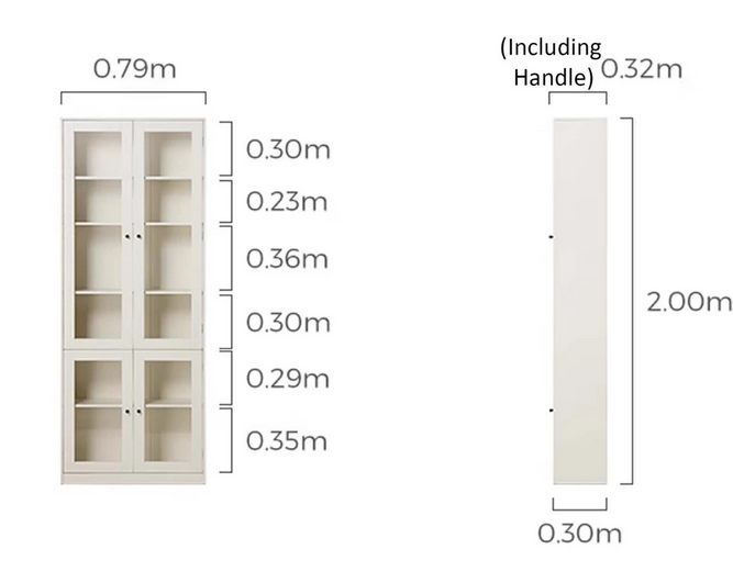 Kệ tủ gỗ đứng để sách và tài liệu cánh kính mở đẹp mắt KGĐ19