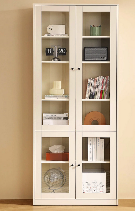 Kệ tủ gỗ đứng để sách và tài liệu cánh kính mở đẹp mắt KGĐ19