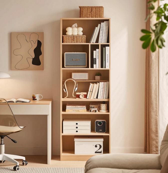Tủ kệ sách đứng không cánh trang trí phòng khách đẹp gỗ công nghiệp KGĐ26