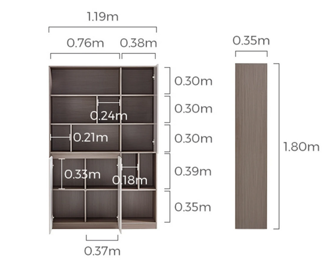 Tủ kệ sách để hồ sơ tài liệu văn phòng bằng gỗ công nghiệp KGĐ33