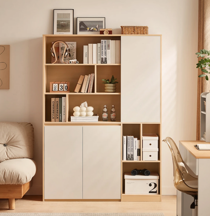 Tủ kệ sách để hồ sơ tài liệu văn phòng bằng gỗ công nghiệp KGĐ33
