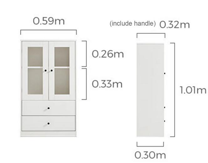 Tủ gỗ để sách tài liệu văn phòng có ngăn kéo cánh kính KGĐ35