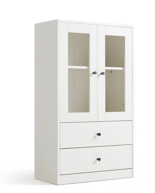 Tủ gỗ để sách tài liệu văn phòng có ngăn kéo cánh kính KGĐ35