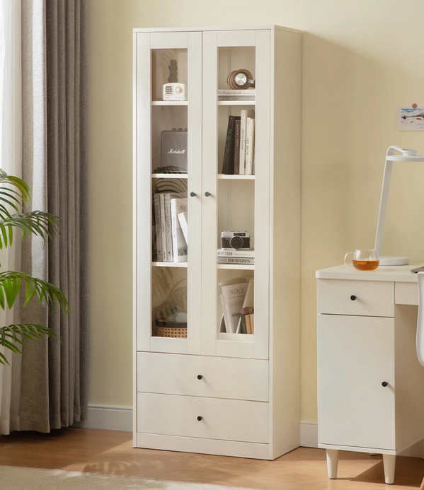Tủ kệ sách gỗ cho học sinh cánh kính mở KGĐ37