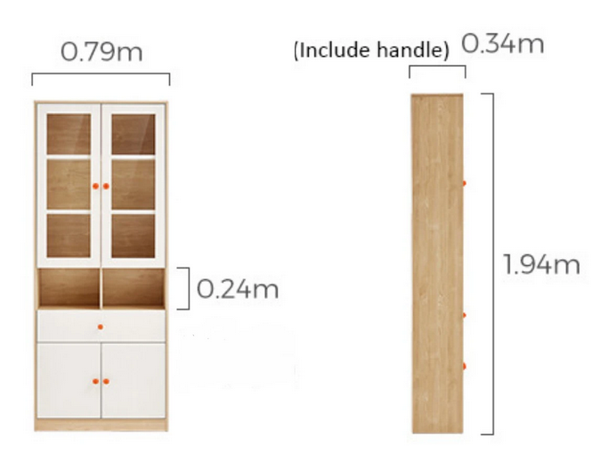 Tủ gỗ để sách cho học sinh cánh kính mở kèm ngăn kéo KGĐ38