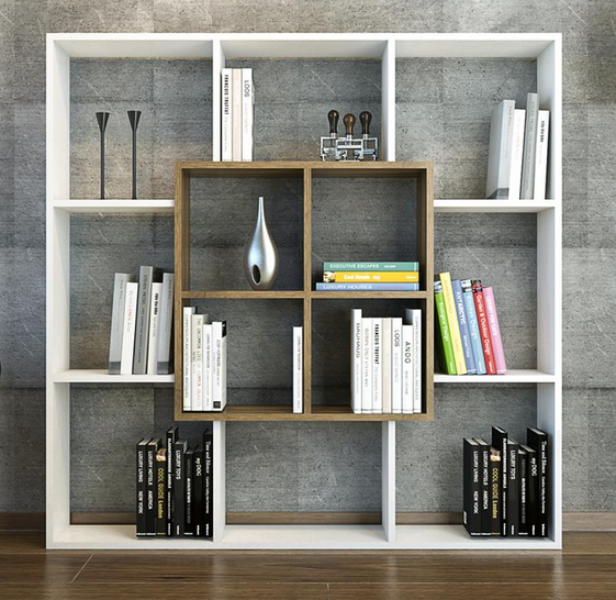 Giá kệ sách gỗ để sàn trang trí phong cách hiện đại đẹp mắt KGĐ44