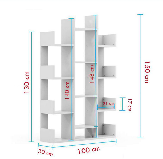 Kệ sách trang trí hình cây đẹp bằng gỗ công nghiệp KGĐ47