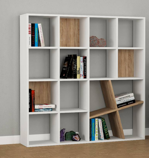 Giá kệ để sách vở tài liệu bằng gỗ 16 ô kiểu dáng đơn giản KGĐ63