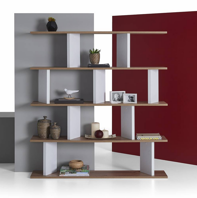 Giá kệ sách gỗ đứng 4 tầng trang trí phòng khách đẹp KGĐ70