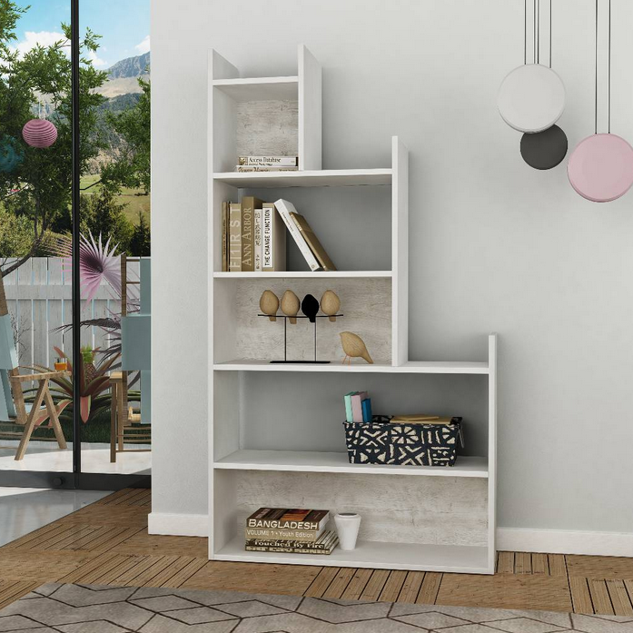 Mẫu giá kệ gỗ đứng để sách kiểu bậc thang cho học sinh KGĐ71